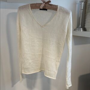 Brandy Melville Cream V-Neck Sweater